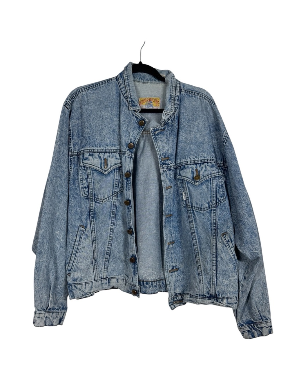 Pacific Jeans Denim Jacket Vintage Rugged Distressed Acid Washed